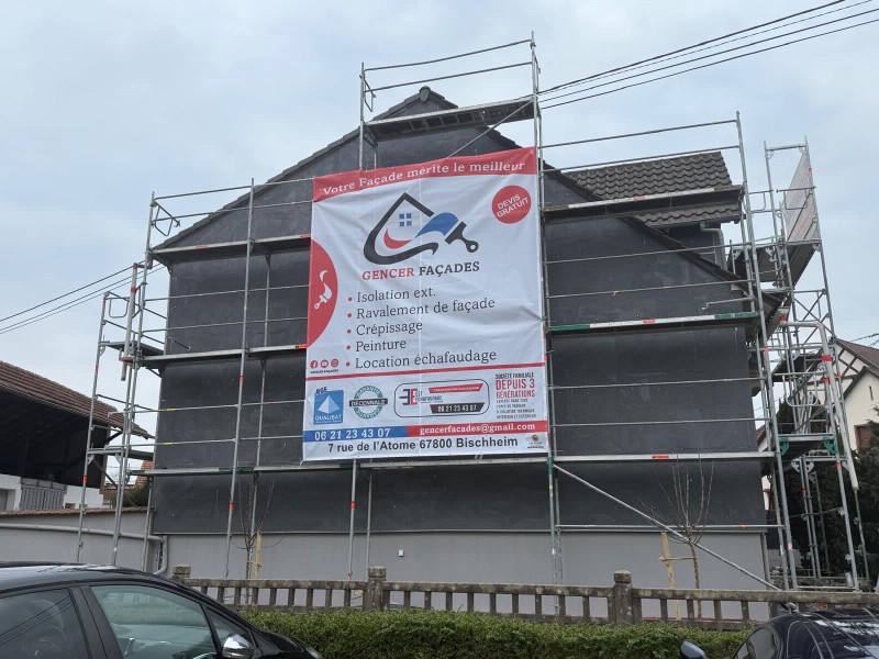 Isolation thermique extérieur d’une maison ancienne à Hœrdt, près de Strasbourg