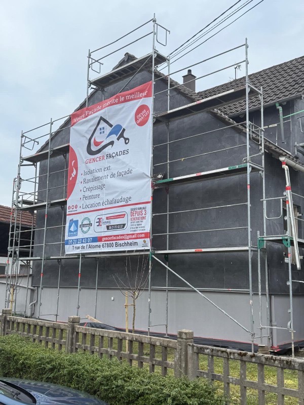 Isolation thermique extérieur d’une maison ancienne à Hœrdt, près de Strasbourg